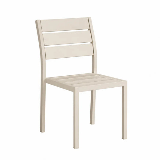 Sedia da esterno in alluminio verniciato a polvere colore avorio design moderno